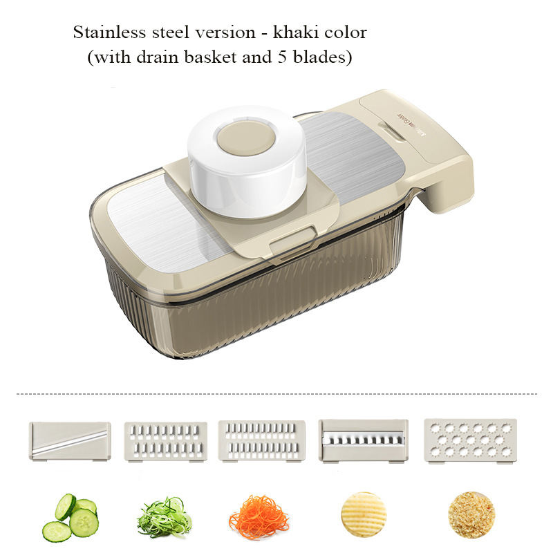 khaki-5-blade-drain-basket