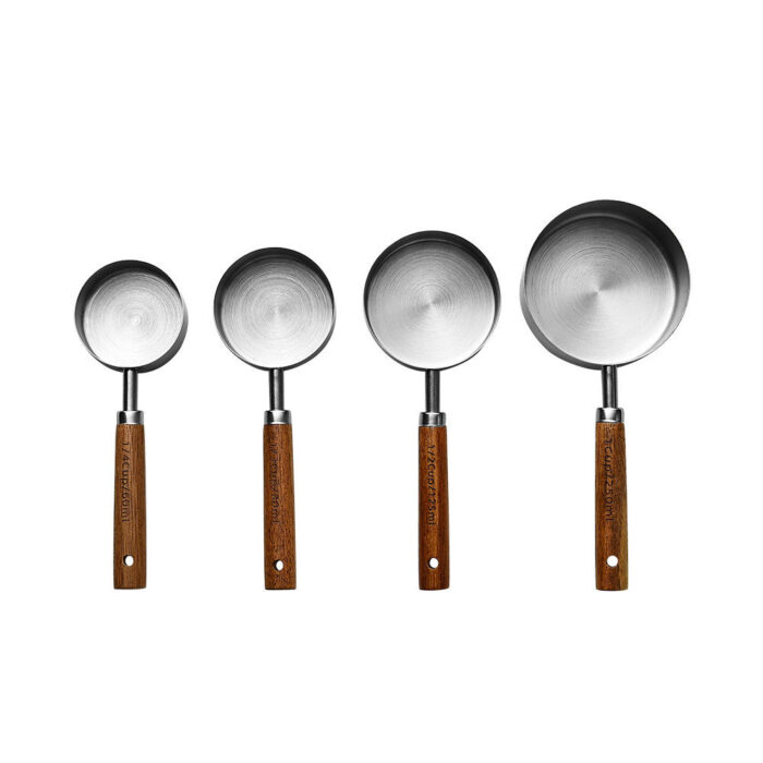 Acacia Measuring Cups (Stainless Steel Color)